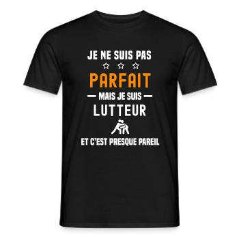 lutte pas parfait mais lutteur - T-shirt homme - noir - Devant - AI Model Male 178 light (178cm)
