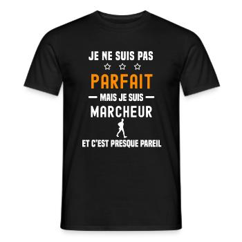 marche pas parfait mais marcheur - T-shirt homme - noir - Devant - AI Model Male 178 light (178cm)