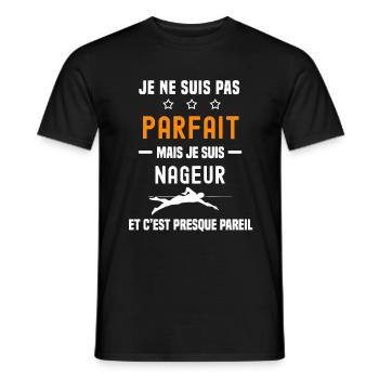 natation pas parfait mais nageur - T-shirt homme - noir - Devant - AI Model Male 178 light (178cm)