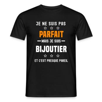 bijoutier pas parfait mais bijoutier métier - T-shirt homme - noir - Devant - AI Model Male 178 light (178cm)