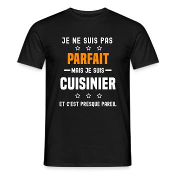 cuisinier pas parfait mais cuisinier métier - T-shirt homme - noir - Devant - AI Model Male 178 light (178cm)