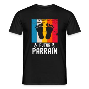Futur Parrain cadeau naissance vintage - T-shirt homme - noir - Devant - AI Model Male 178 light (178cm)
