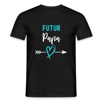 Futur papa père cadeau annonce grossesse papa - T-shirt homme - noir - Devant - AI Model Male 178 light (178cm)