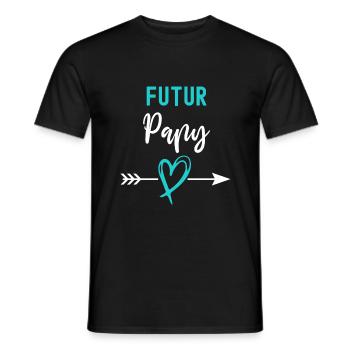 futur papy grand-père cadeau annonce grossesse - T-shirt homme - noir - Devant - AI Model Male 178 light (178cm)