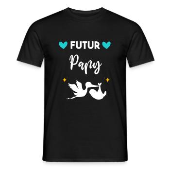 cadeau annonce grossesse futur papy grand-père - T-shirt homme - noir - Devant - AI Model Male 178 light (178cm)