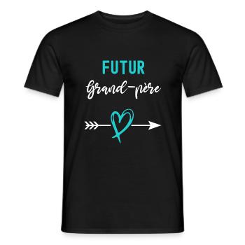 futur grand-père papy cadeau annonce grossess - T-shirt homme - noir - Devant - AI Model Male 178 light (178cm)