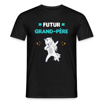 futur grand-père licorne dab annonce grossesse - T-shirt homme - noir - Devant - AI Model Male 178 light (178cm)