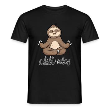 Yoga Meditation Sloth Chill Vibes - Men's T-Shirt - black - Front - AI Model Male 178 light (178cm)