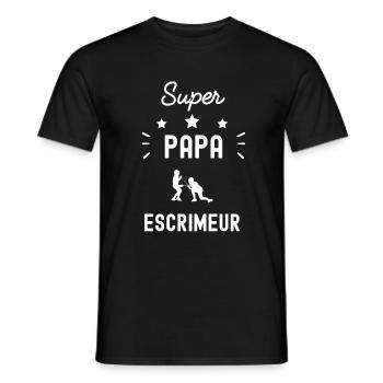 super papa escrimeur escrime fête des pères - T-shirt homme - noir - Devant - AI Model Male 178 light (178cm)