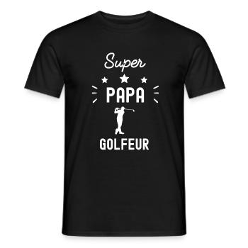 super papa golfeur golf fête des pères - T-shirt homme - noir - Devant - AI Model Male 178 light (178cm)