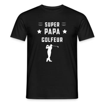 super papa golfeur papa golf cadeau père - T-shirt homme - noir - Devant - AI Model Male 178 light (178cm)