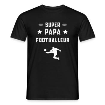 super papa footballeur papa football cadeau père - T-shirt homme - noir - Devant - AI Model Male 178 light (178cm)