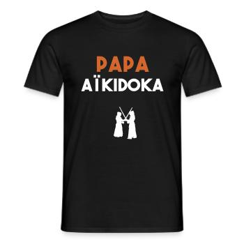 papa aïkidoka cadeau papa aïkido - T-shirt homme - noir - Devant - AI Model Male 178 light (178cm)