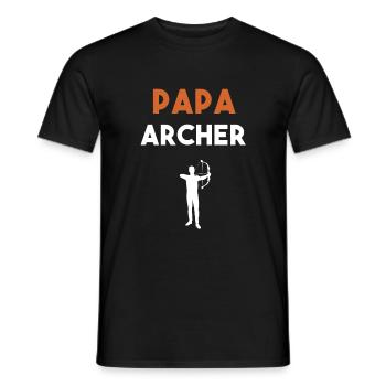 papa archer cadeau papa tir à l'arc - T-shirt homme - noir - Devant - AI Model Male 178 light (178cm)