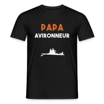 papa avironneur cadeau papa aviron - T-shirt homme - noir - Devant - AI Model Male 178 light (178cm)