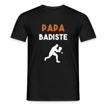 papa badiste cadeau papa squash - T-shirt homme - noir - Devant - AI Model Male 178 light (178cm)