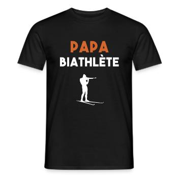papa biathlète cadeau papa biathlon - T-shirt homme - noir - Devant - AI Model Male 178 light (178cm)
