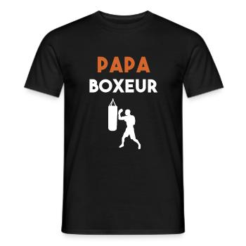 papa boxeur cadeau papa boxe - T-shirt homme - noir - Devant - AI Model Male 178 light (178cm)