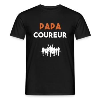 papa coureur cadeau papa marathon - T-shirt homme - noir - Devant - AI Model Male 178 light (178cm)