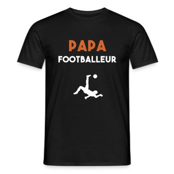 papa footballeur cadeau papa foot - T-shirt homme - noir - Devant - AI Model Male 178 light (178cm)