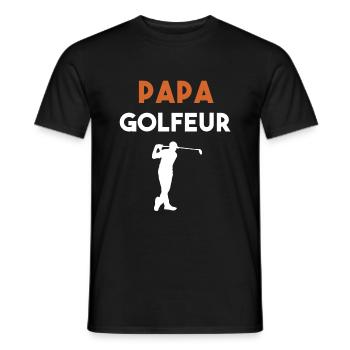 papa golfeur cadeau papa golf - T-shirt homme - noir - Devant - AI Model Male 178 light (178cm)