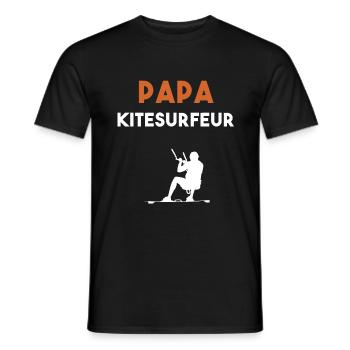 papa kitesurfeur cadeau papa Kitesurf - T-shirt homme - noir - Devant - AI Model Male 178 light (178cm)