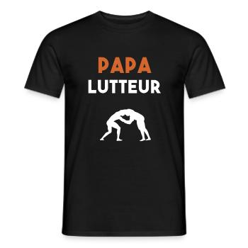 papa lutteur cadeau papa Lutte - T-shirt homme - noir - Devant - AI Model Male 178 light (178cm)
