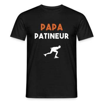 papa patineur cadeau papa patinage - T-shirt homme - noir - Devant - AI Model Male 178 light (178cm)