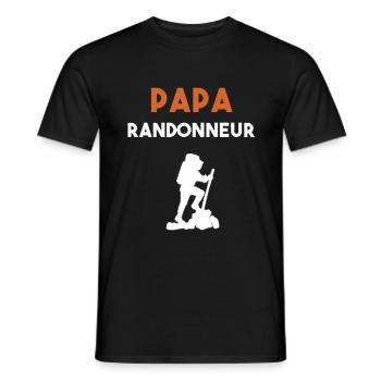 papa randonneur cadeau papa rando - T-shirt homme - noir - Devant - AI Model Male 178 light (178cm)