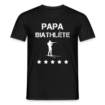 papa biathlète biathlon fête des pères - T-shirt homme - noir - Devant - AI Model Male 178 light (178cm)