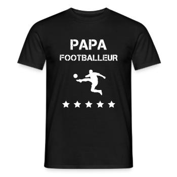 papa footballeur football fête des pères - T-shirt homme - noir - Devant - AI Model Male 178 light (178cm)