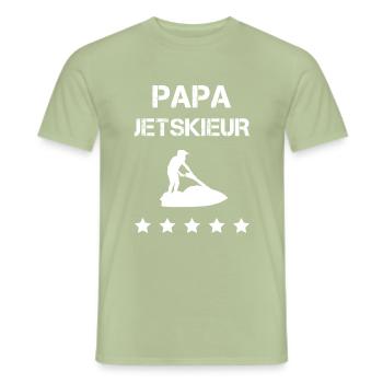 papa jetskieur jet ski fête des pères - T-shirt homme - vert sauge - Devant - AI Model Male 178 light (178cm)