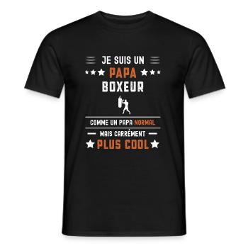 papa boxeur papa normal boxe - T-shirt homme - noir - Devant - AI Model Male 178 light (178cm)