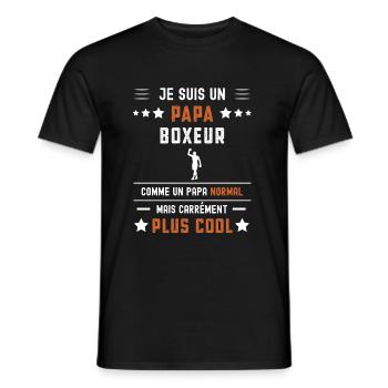 papa boxeur papa normal boxe homme - T-shirt homme - noir - Devant - AI Model Male 178 light (178cm)