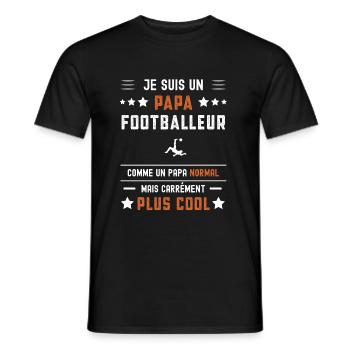 papa footballeur papa normal foot - T-shirt homme - noir - Devant - AI Model Male 178 light (178cm)