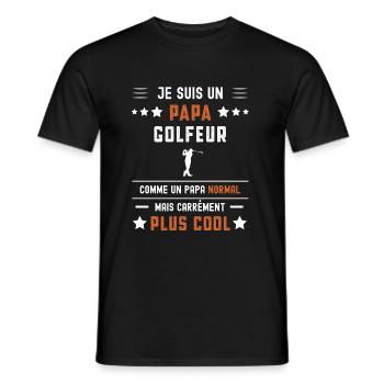 papa golfeur papa normal golf - T-shirt homme - noir - Devant - AI Model Male 178 light (178cm)