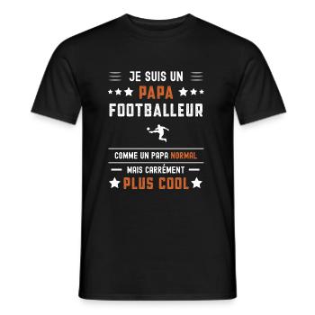 papa footballeur papa normal football - T-shirt homme - noir - Devant - AI Model Male 178 light (178cm)