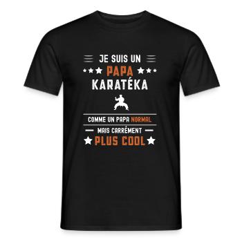 papa karatéka papa normal karaté - T-shirt homme - noir - Devant - AI Model Male 178 light (178cm)