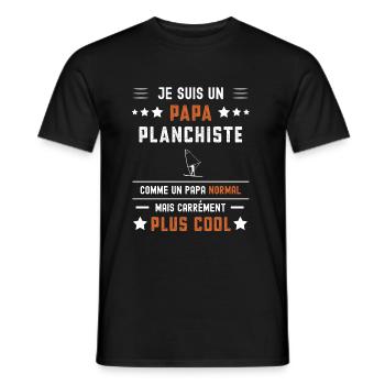 papa planchiste papa normal voile - T-shirt homme - noir - Devant - AI Model Male 178 light (178cm)