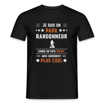 papa randonneur papa normal rando - T-shirt homme - noir - Devant - AI Model Male 178 light (178cm)