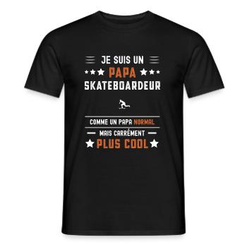 papa skateboardeur papa normal skateboard - T-shirt homme - noir - Devant - AI Model Male 178 light (178cm)