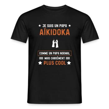 papa aïkidoka normal père aïkido - T-shirt homme - noir - Devant - AI Model Male 178 light (178cm)