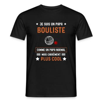 papa bouliste normal père boule lyonnaise - T-shirt homme - noir - Devant - AI Model Male 178 light (178cm)