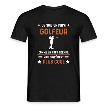papa golfeur normal père golf - T-shirt homme - noir - Devant - AI Model Male 178 light (178cm)