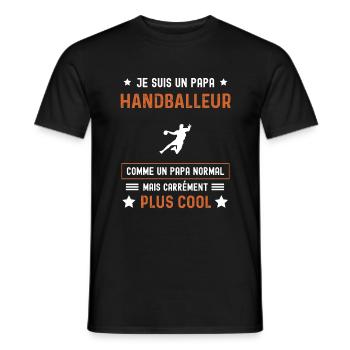 papa handballeur normal père handball - T-shirt homme - noir - Devant - AI Model Male 178 light (178cm)