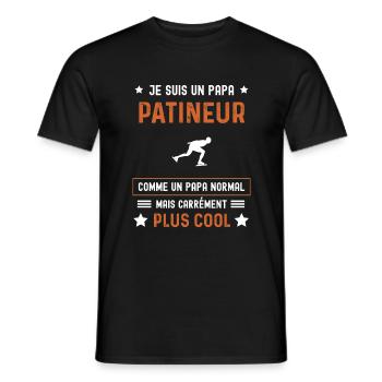 papa patineur normal père patinage - T-shirt homme - noir - Devant - AI Model Male 178 light (178cm)