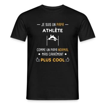 je suis un papa athlète saut en hauteur - T-shirt homme - noir - Devant - AI Model Male 178 light (178cm)
