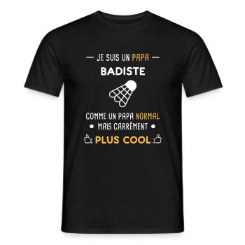 je suis un papa badiste badminton volant - T-shirt homme - noir - Devant - AI Model Male 178 light (178cm)