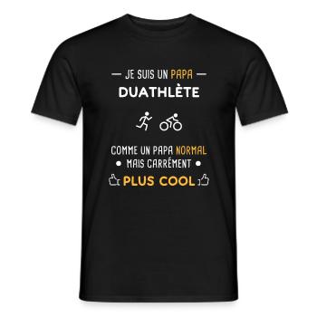je suis un papa duathlète duathlon - T-shirt homme - noir - Devant - AI Model Male 178 light (178cm)