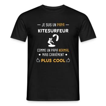 je suis un papa kitesurfeur Kitesurf - T-shirt homme - noir - Devant - AI Model Male 178 light (178cm)